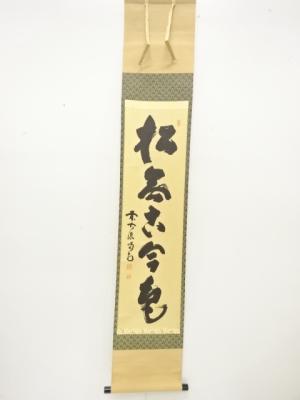 前大徳　細合喝堂筆　「松無古今色」　一行書　紙本肉筆掛軸